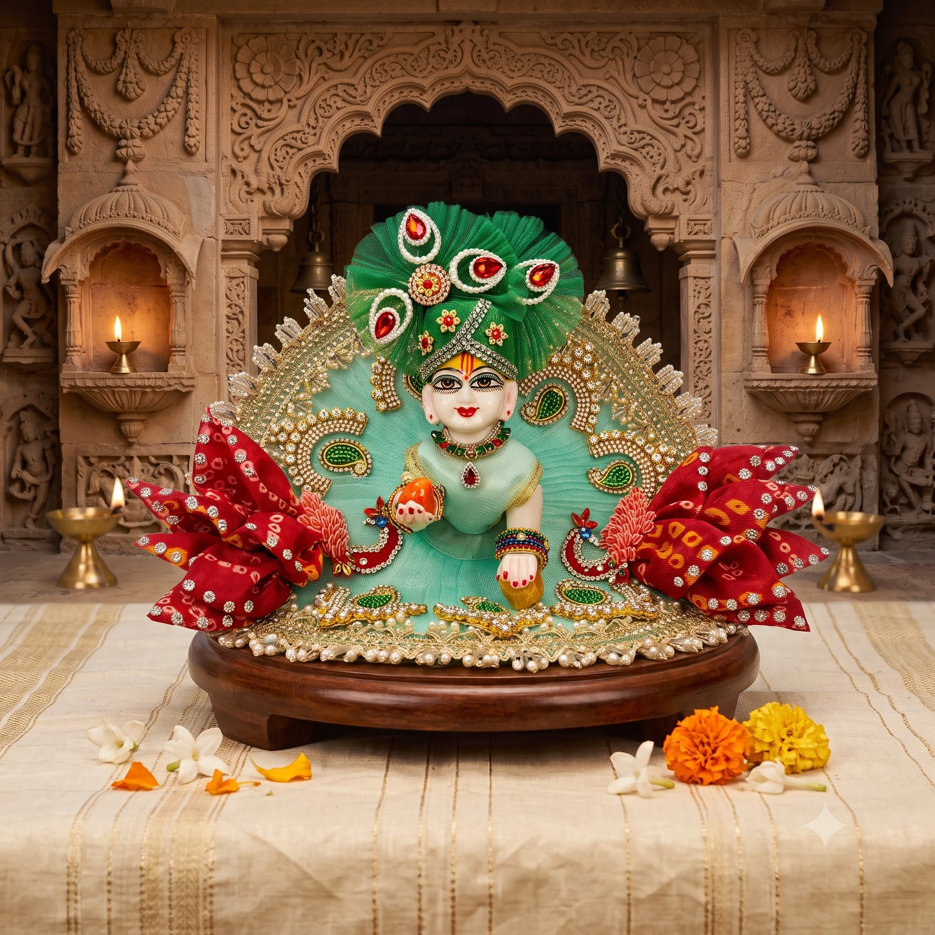 Mint & Bandhani Blossom Poshak